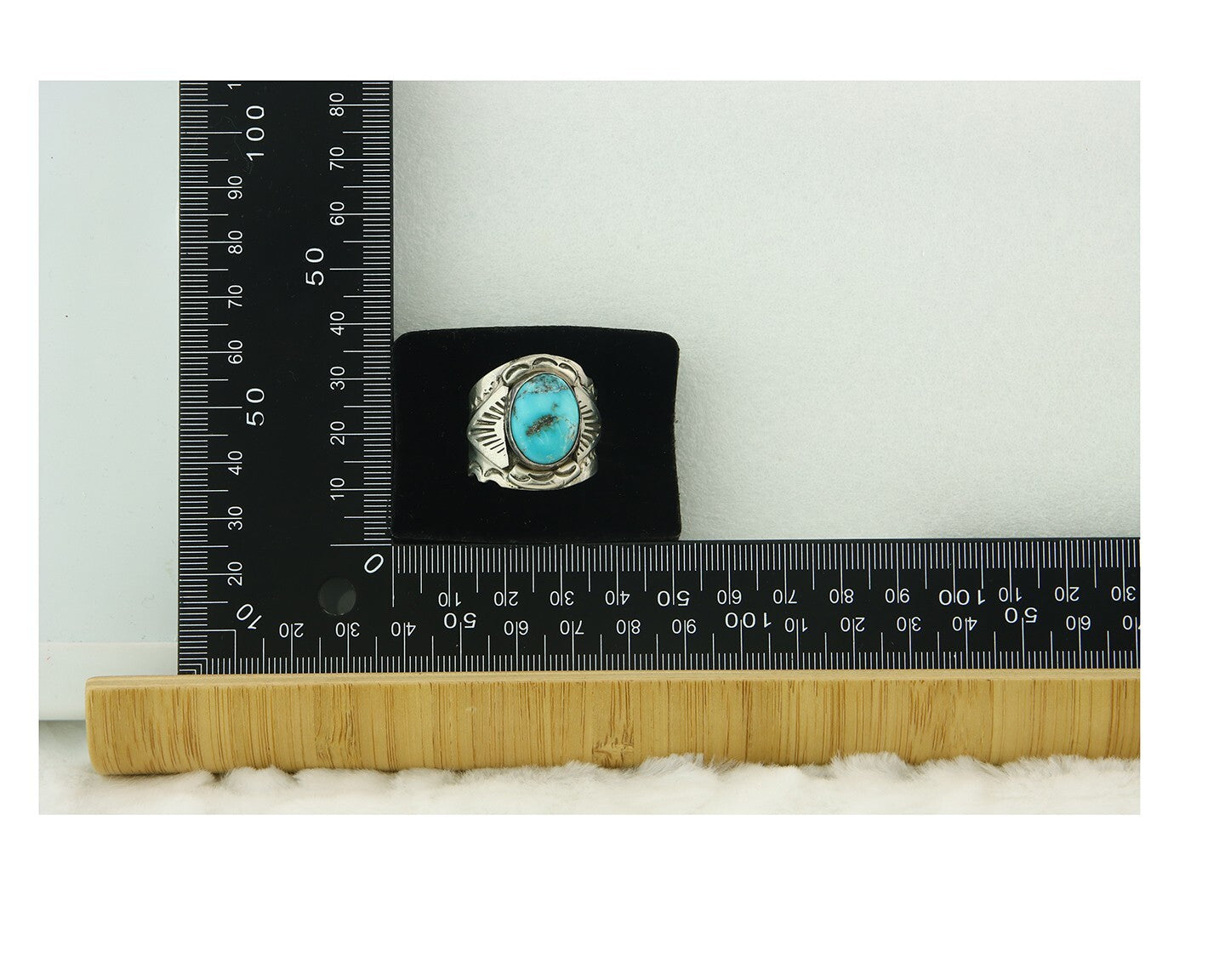 Vintage Navajo Ring 925 Sterling Silver Turquoise Signed Juan Guerro Size 12