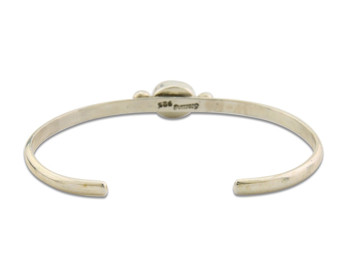 Navajo Bracelet .925 Silver Natural Red Coral Cuff Native American Artist C.80's