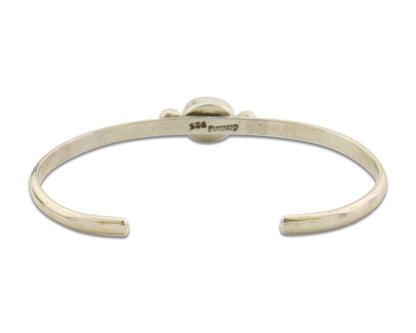 Navajo Bracelet .925 Silver Natural Red Coral Cuff Native American Artist C.80's