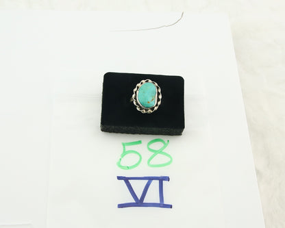 Vintage Navajo Ring 925 Sterling Natural Gemstone Native Artist Size 8.0