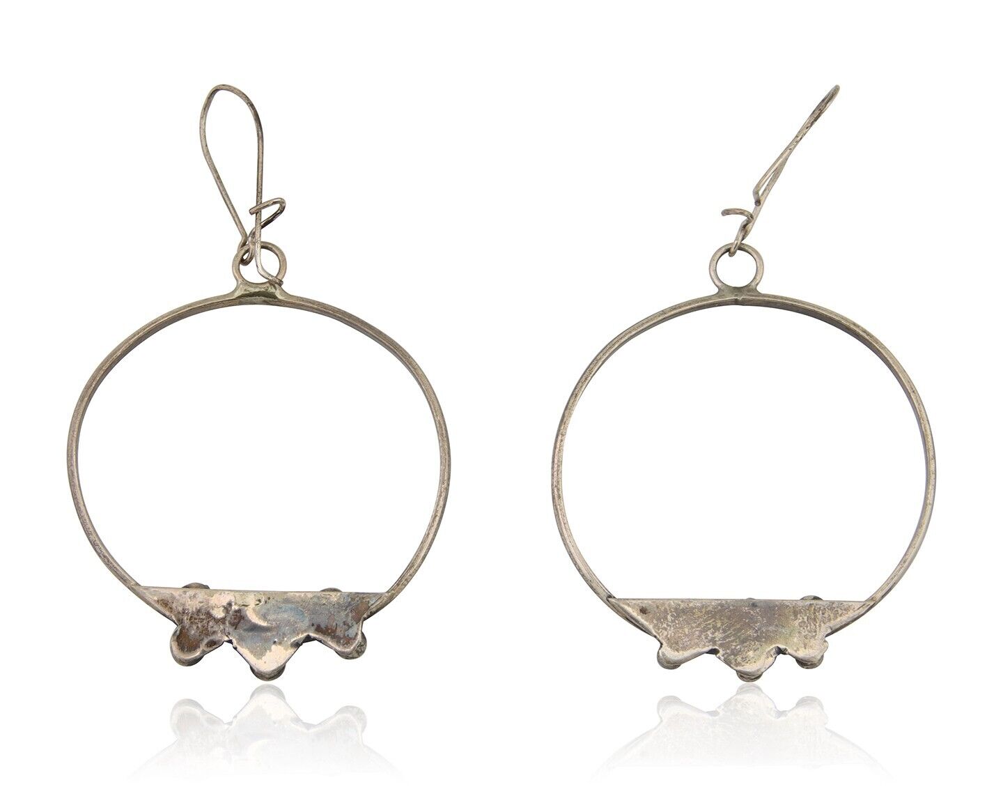Zuni Dangle Earrings 925 Silver Blue Turquoise Native American Artist C.80's