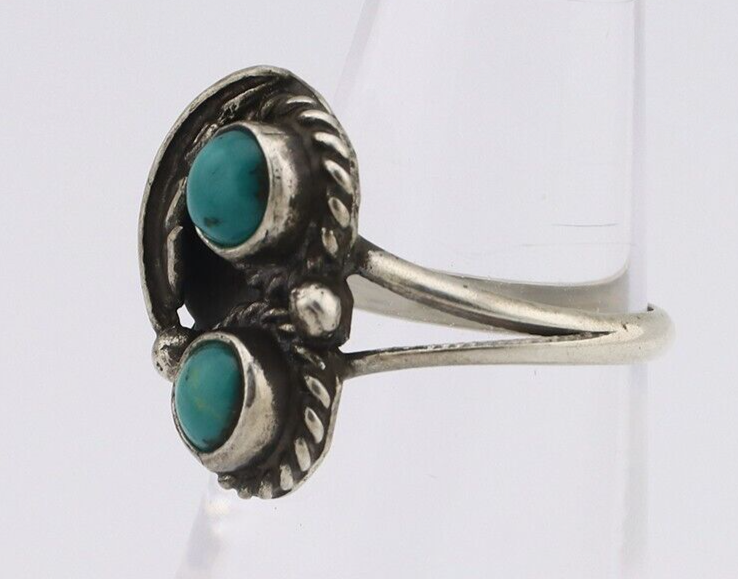 Navajo Ring 925 Silver Natural Blue Turquoise Native American Artist C.80's