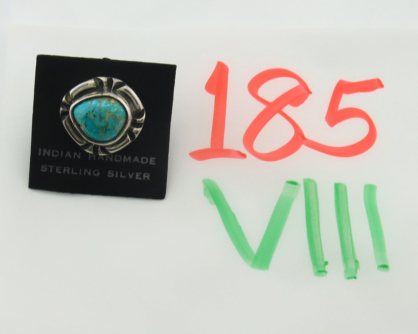 Navajo Tie Tack 925 Silver Natural Turquoise Native Artist Vintage