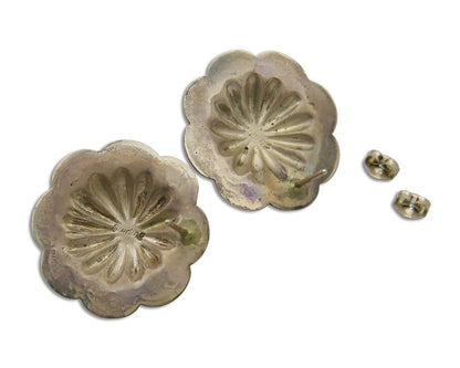 Navajo Earrings 925 Silver Natural Turquoise Native Artist C.80's