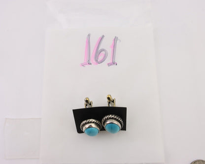 Navajo Cufflinks 925 Silver Native American Natural Turquoise C.80's