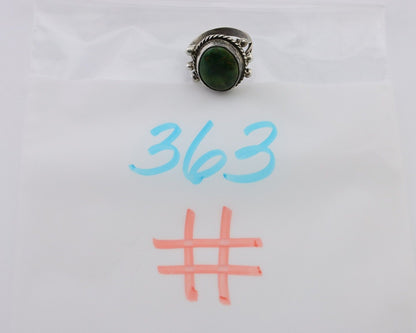 Navajo Ring 925 Silver Natural Green Turquoise Artist Signed MC C.80's