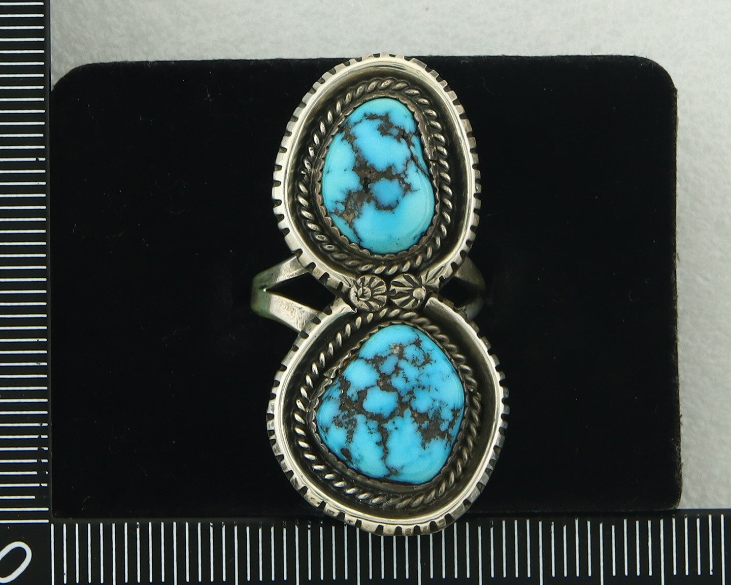Vintage Navajo Ring Sterling Silver Authentic Turquoise Tom Willeto Size 6.25