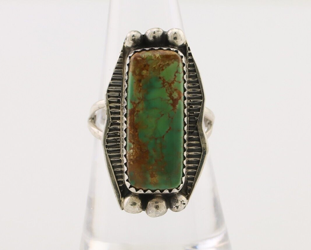 Navajo Ring 925 Silver Natural Blue Turquoise Artist Signed Doug Zachary C.80's