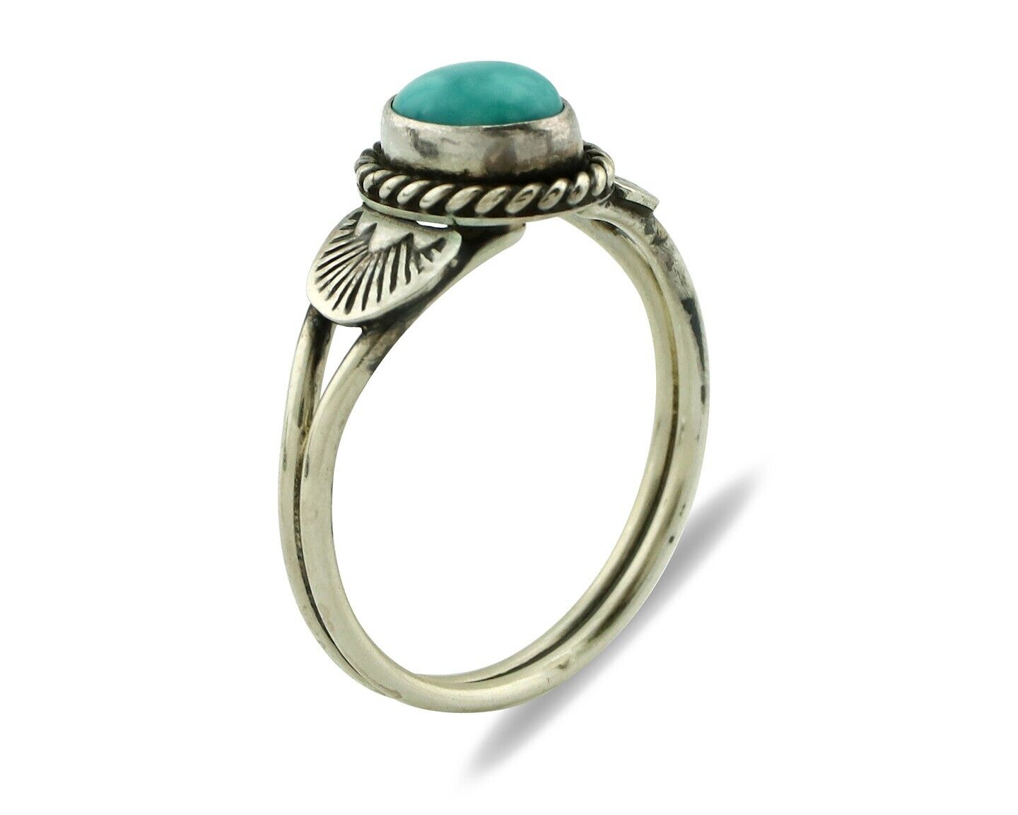 Navajo Ring 925 Silver Natural Blue Turquoise Native Artist C.80's