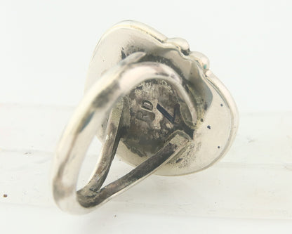Vintage Navajo Ring 925 Sterling Authentic Turquoise Artist Signed RD Size 10