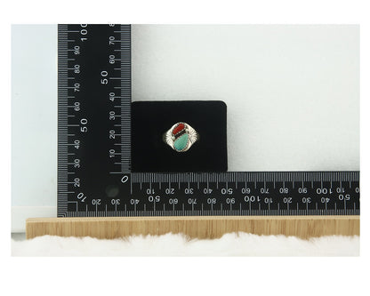 Vintage Navajo Ring 925 Sterling Silver Natural Gemstone Authentic Size 7.75