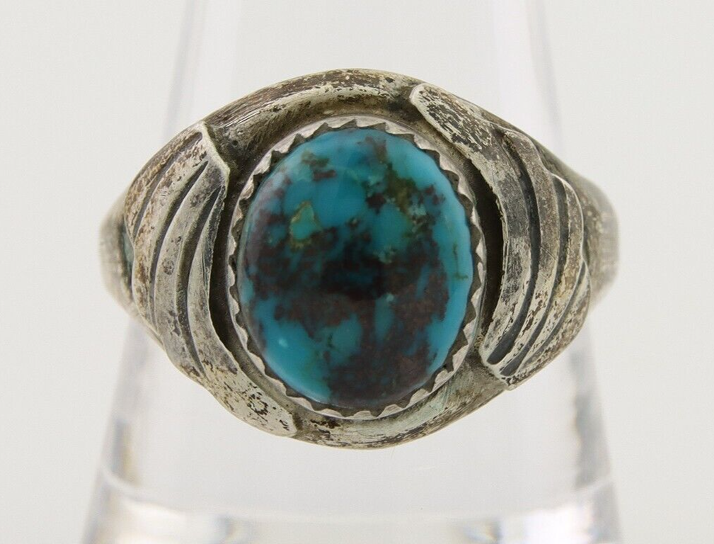Navajo Ring 925 Silver Turquoise Turpen's Pawn Vault Artist Native C.80's