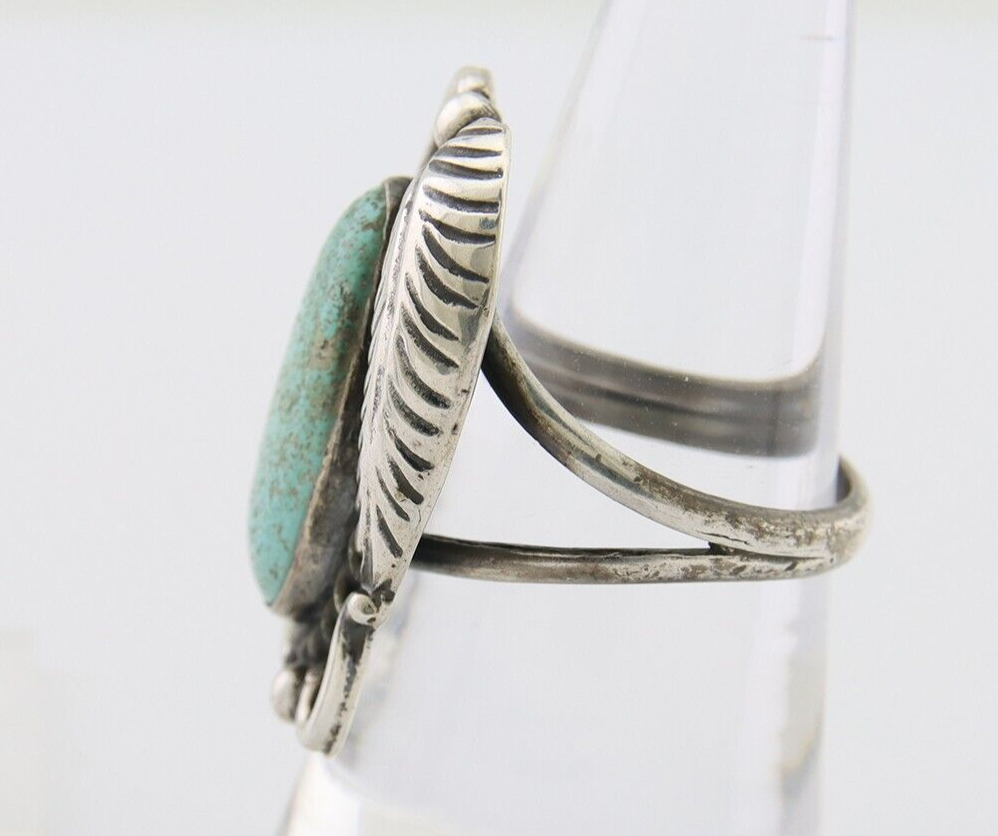 Navajo Handmade Ring 925 Silver Mine 8 Turquoise Native Artist C.80's