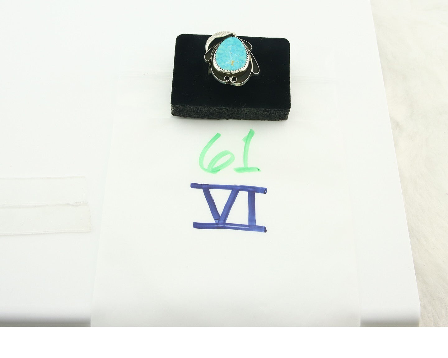 Vintage Navajo Ring Sterling Silver Authentic Turquoise Handmade Size 7.5