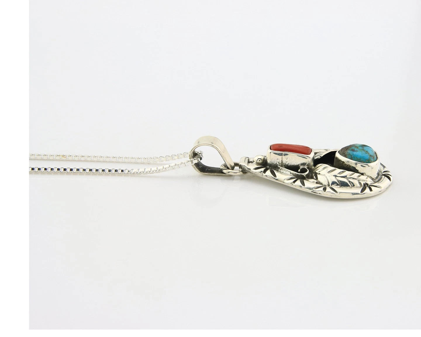Navajo Necklace Sterling Authentic Gemstone Traditional Signed Teepee