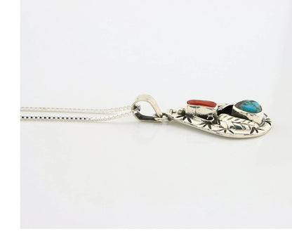Navajo Necklace Sterling Authentic Gemstone Traditional Signed Teepee