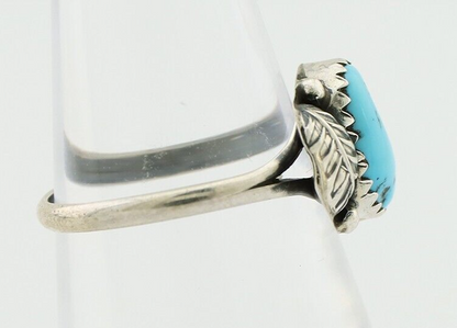 Navajo Ring 925 Silver Sleeping Beauty Turquoise Native American Artist C.80's