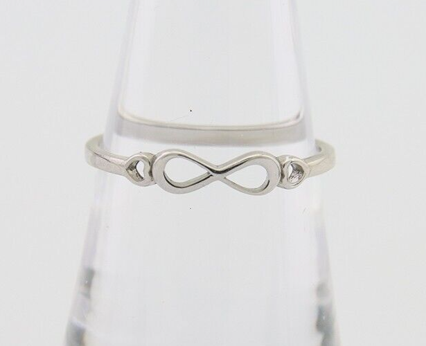 Infinity Heart Promise Ring 925 Solid Silver Size 7.0