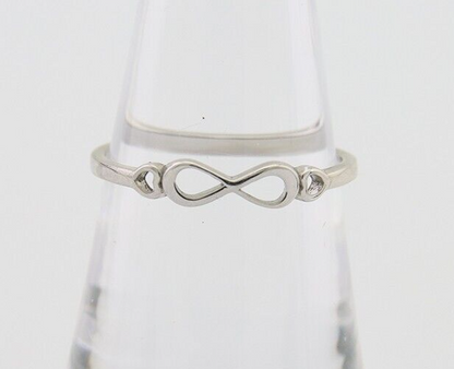 Infinity Heart Promise Ring 925 Solid Silver Size 7.0