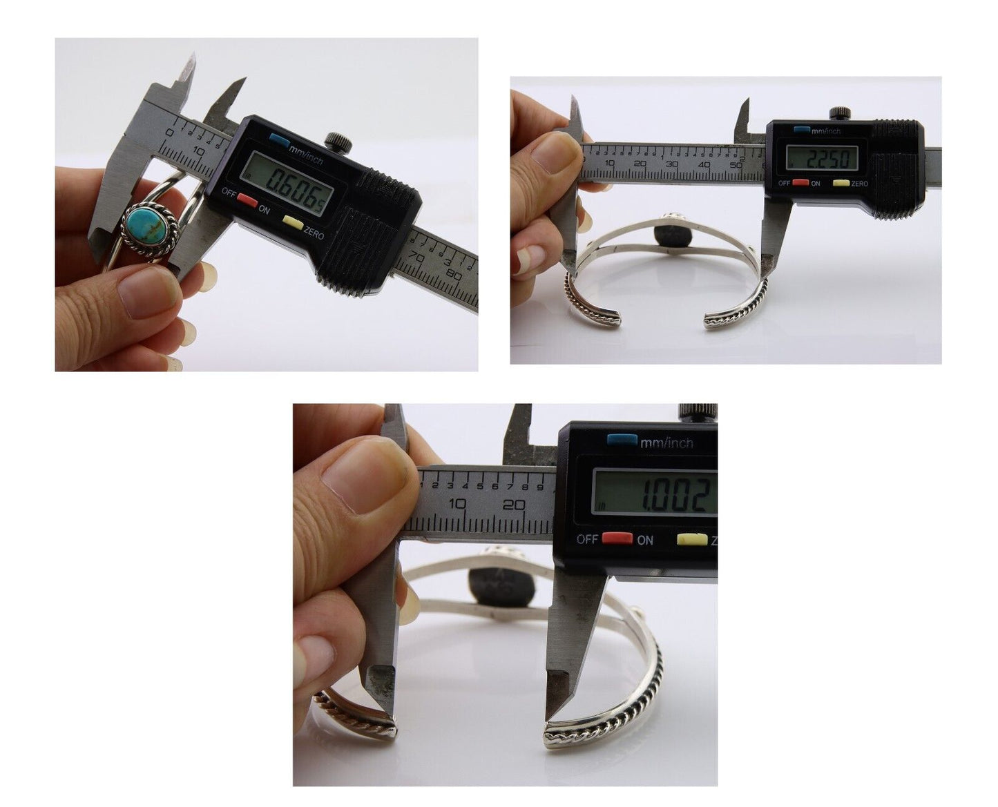 Navajo Bracelet 925 Silver Natural Turquoise Artist Signed Gecko C.80's