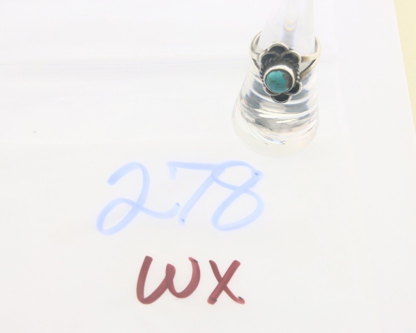 Navajo Ring 925 Sterling Natural Turquoise Native Artist C.80's Size 6.25