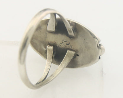 Navajo Ring 925 Sterling Natural Turquoise Native Artist C.80's Size 6.25