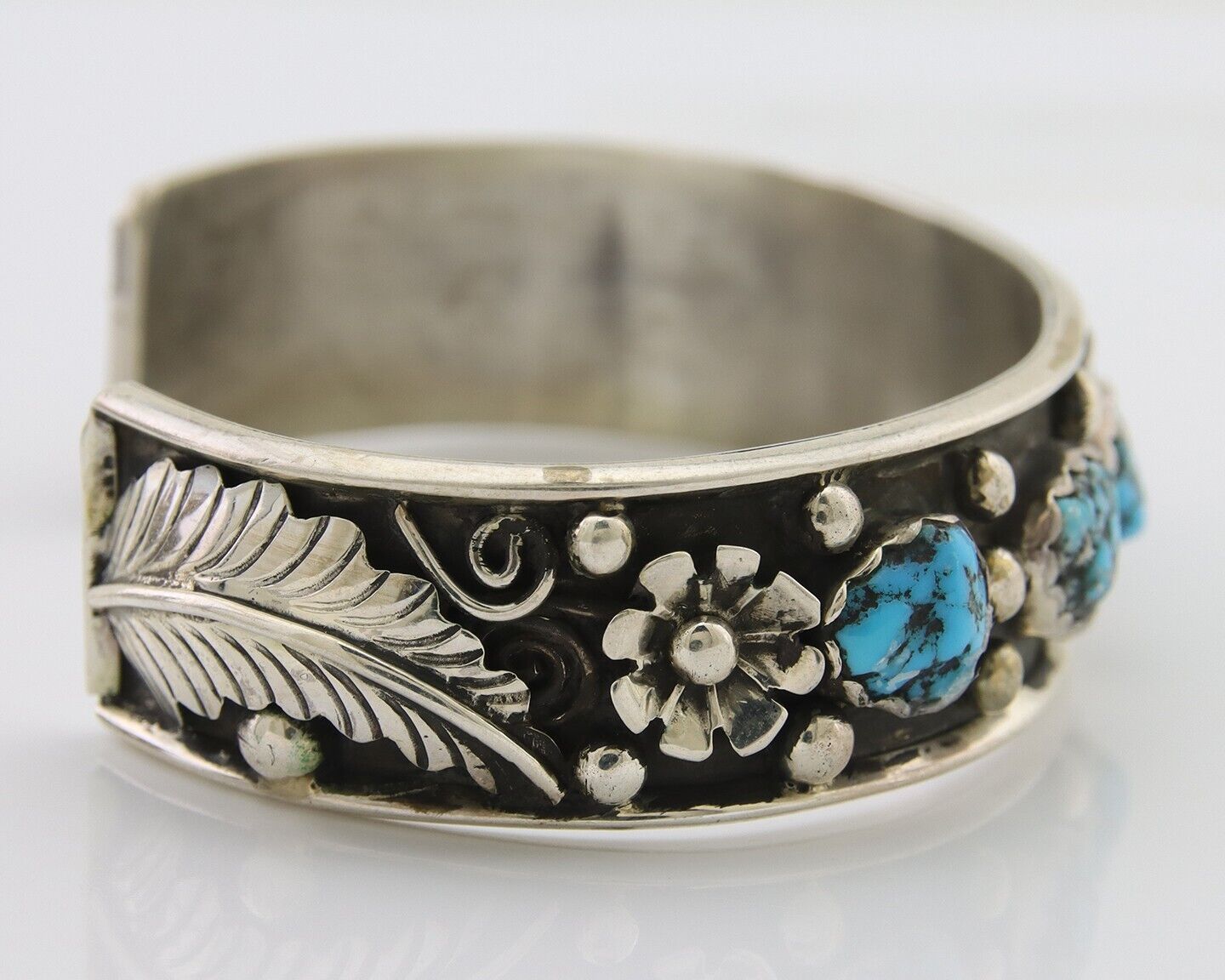 Navajo Bracelet 925 Silver Sleeping Beauty Turquoise Native American C.80's