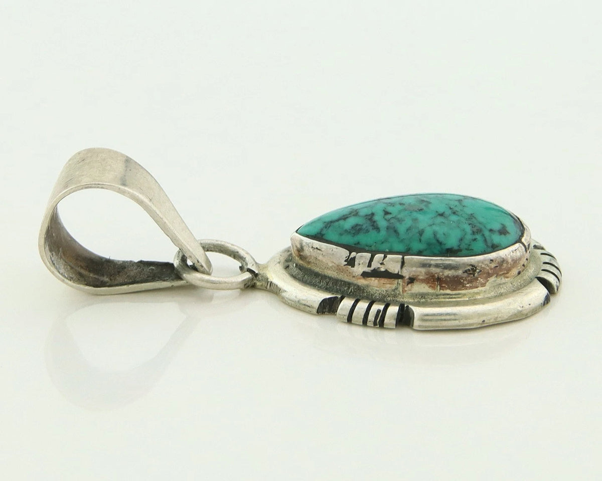 Navajo Pendant 925 Sterling Silver Natural Turquoise Vintage Artist Signed G