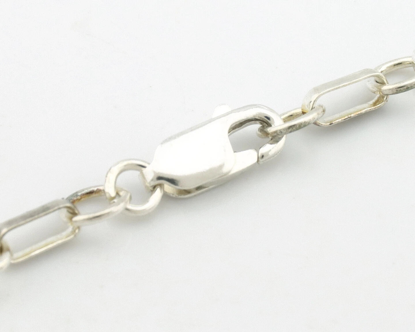 Navajo Necklace .925 Silver Natural Green Jade Native American Artist C.80's