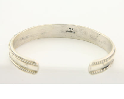 Vintage Navajo Bracelet 925 Silver Handmade Authentic Gemstone Signed TF