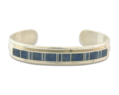 Vintage Navajo Bracelet 925 Silver Handmade Authentic Lapis Signed A Yazzie