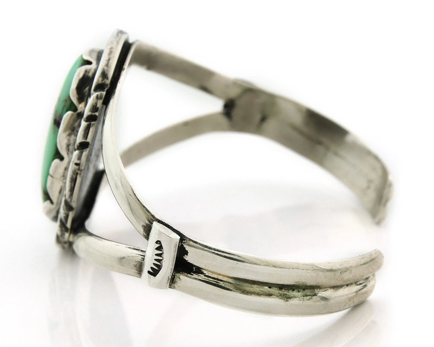 Navajo Cuff Bracelet 925 Sterling Silver Turquoise Vintage Signed Sun