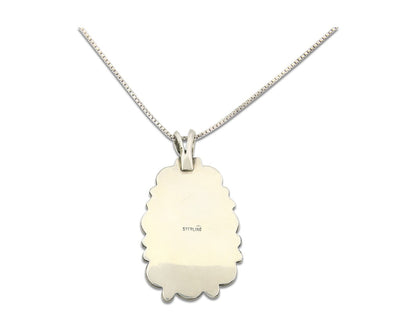 Navajo Sterling Silver Necklace Authentic Spiderweb Turquoise Vintage Handmade