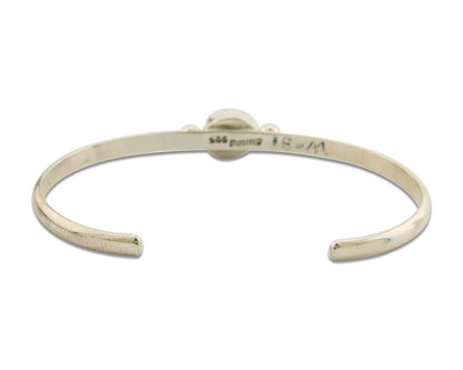 Navajo Bracelet .925 Silver Mediterranean Red Coral Cuff Native Artist C.80's