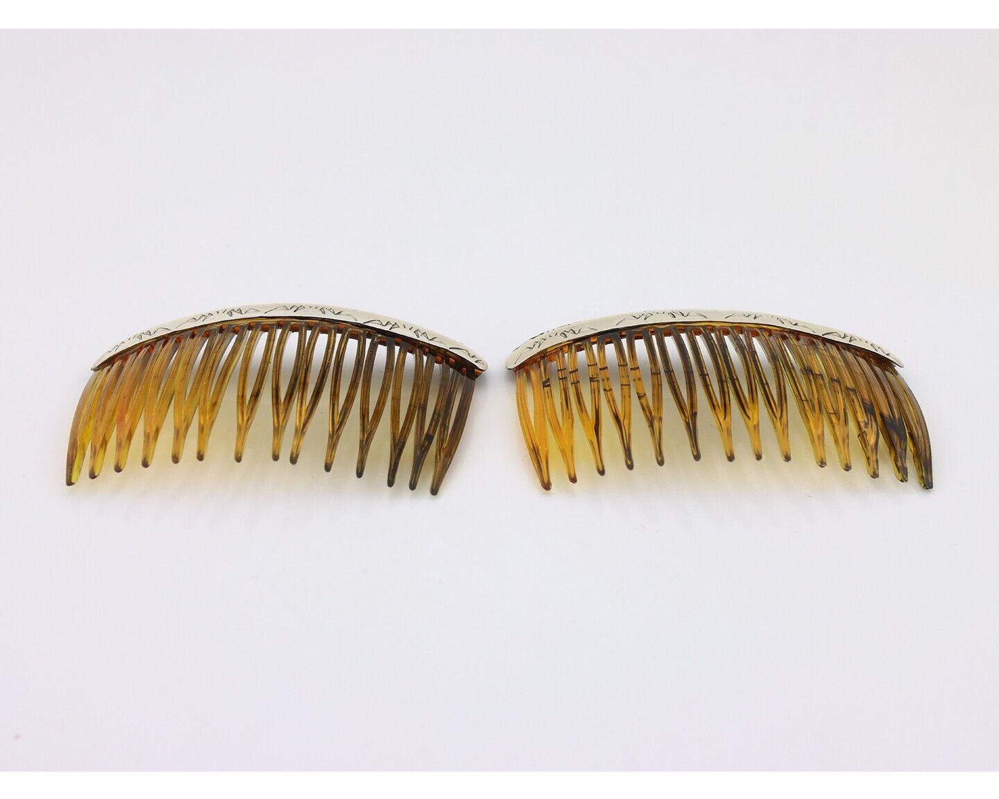 Navajo Hair Comb 925 Silver Hand Stamped Native American Artist 2 Piece Set C80s