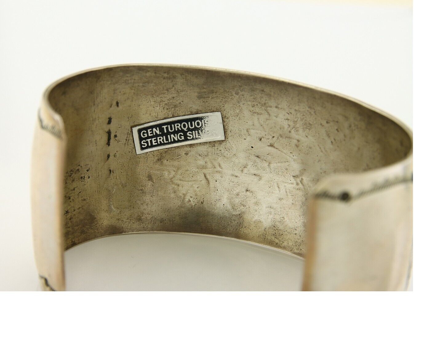 Men Navajo Bracelet 925 Silver Inlaid Turquoise Cuff Artist Signed NAKAI C.80's