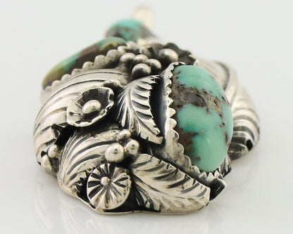 Navajo Pendant 925 Silver Natural Bisbee Turquoise Signed Tom Willeto C.80's