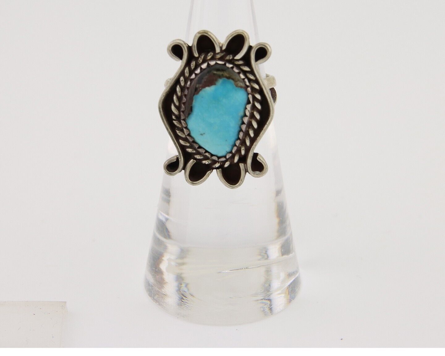Navajo Handmade Ring 925 Silver Natural Arizona Turquoise Artist C.80's