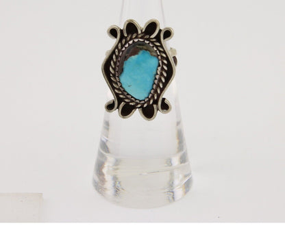 Navajo Handmade Ring 925 Silver Natural Arizona Turquoise Artist C.80's