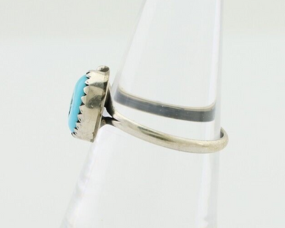 Navajo Ring 925 Silver Sleeping Beauty Turquoise Native American Artist C.80's