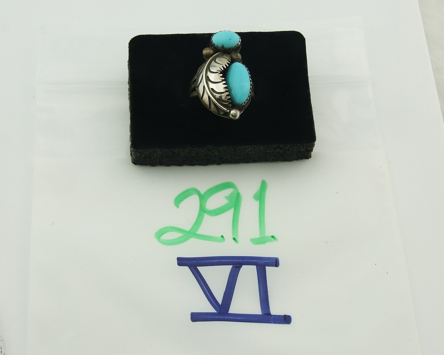 Vintage Navajo Ring 925 Sterling Silver Authentic Turquoise Size 6.5