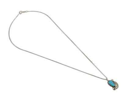 Zuni Necklace 925 Silver Blue Turquoise Artist Signed Simplicio C.80's