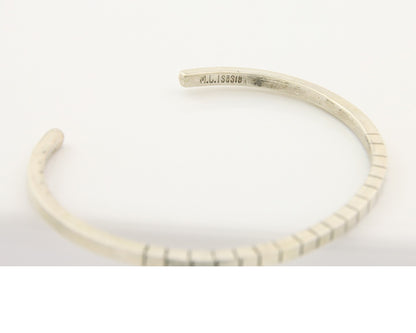 Navajo Bracelet 925 Silver Hand Stamped Signed M.C. ISASIB C.80's