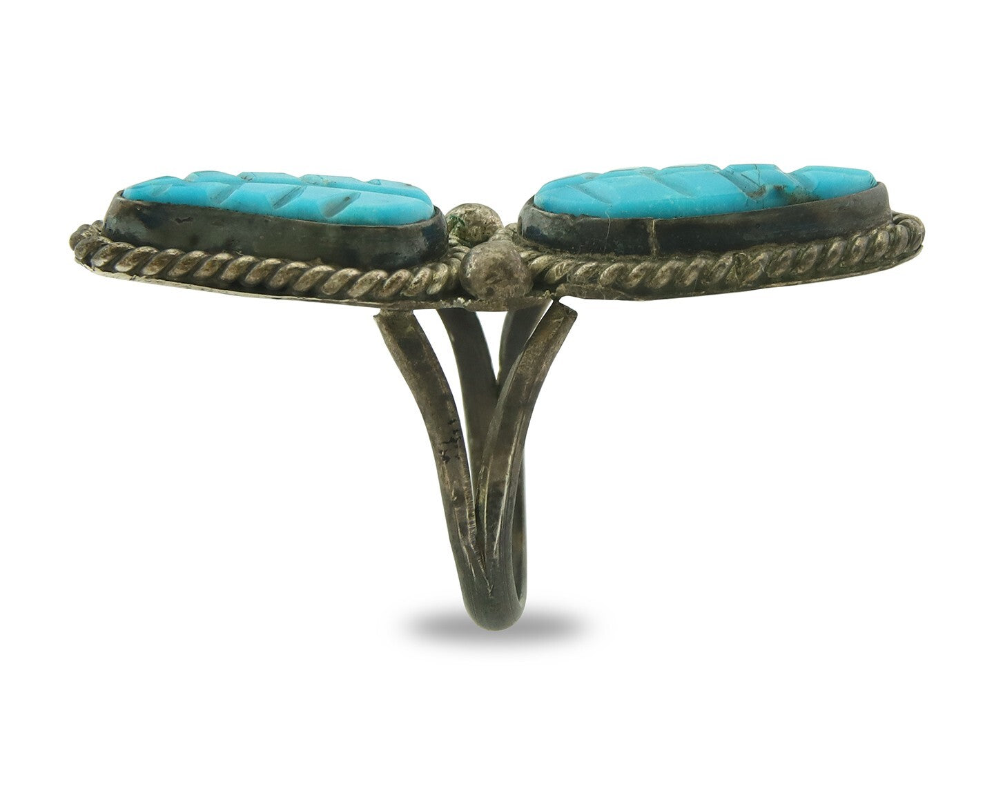 Vintage Navajo Ring 925 Sterling Silver Authentic Turquoise Handmade Size 5.5