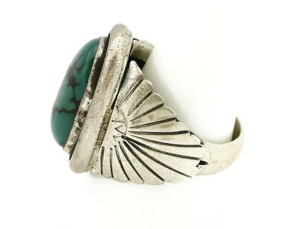 Navajo Ring .925 SOLID Silver China Mountain Turquoise Signed Doug Zachary C.80