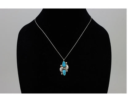 Navajo Turquoise Handmade Necklace 925 Silver Simplicio C.80s