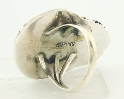 Vintage Navajo Ring Sterling Silver Authentic Turquoise Handmade Size 5.5