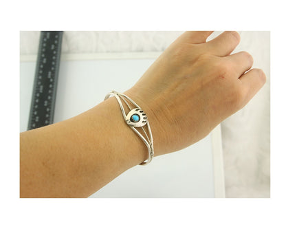 Navajo Bracelet 925 Silver Handmade Animal Claw Cuff Native American Artist C80s