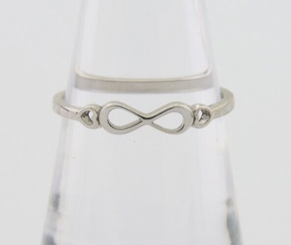 Infinity Heart Promise Ring 925 Solid Silver Size 7.0