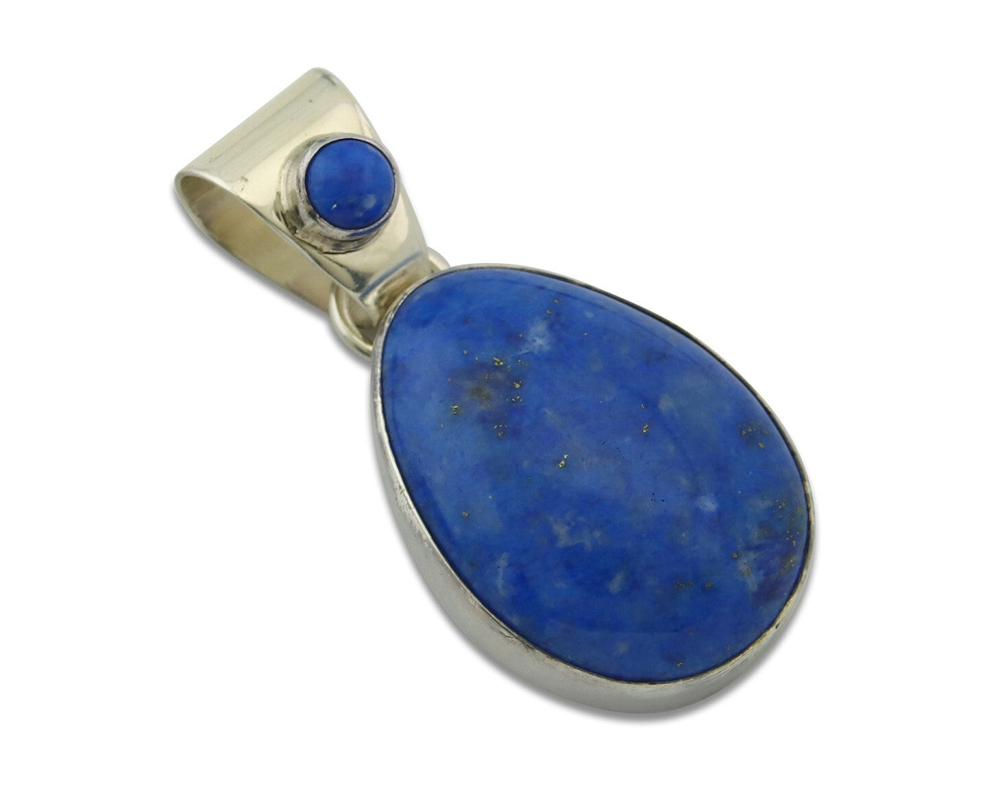 Navajo Sterling Silver Pendant Denim Lapis Authentic Vintage Signed M